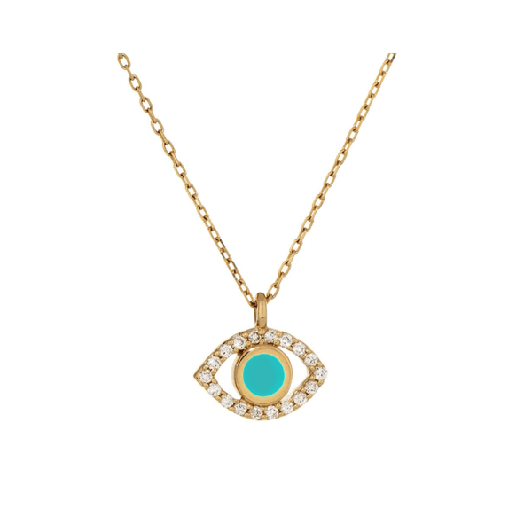 Loulerie Diamond Evil Eye Turquoise Necklace