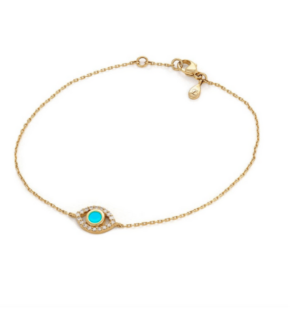 Loulerie Diamond Evil Eye Turquoise Bracelet