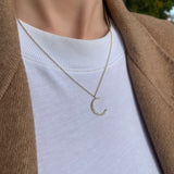 Loulerie Diamond Crescent Moon Necklace