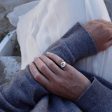 white beryl signet ring