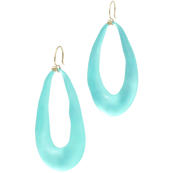 Alexis Bittar Mint Green Lucite Link Wire Earrings