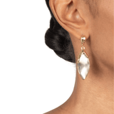 Alexis Bittar Warm Grey Luminous Lucite Petal Lever Back Earrings