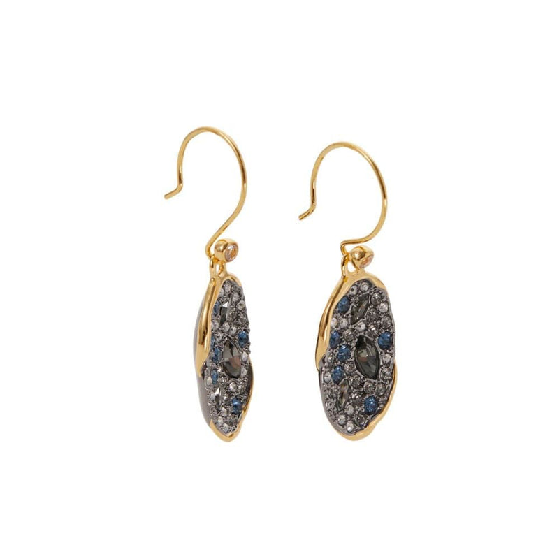 ALEXIS BITTAR MIDNIGHT SOLANALES CRYSTAL OVAL DROP EARRING