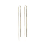 Charlotte Lebeck Viva Threader Earrings | 925 Sterling Silver | 18K Gold Plate | Long Earrings 