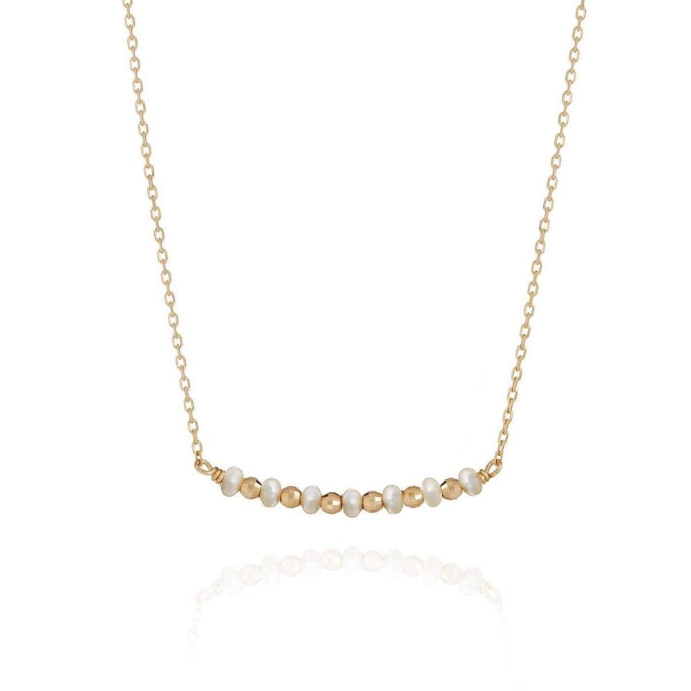 COSСIA PEARL NECKLACE LELUNE WITH GOLD ELEMENTS AND AMETIST 