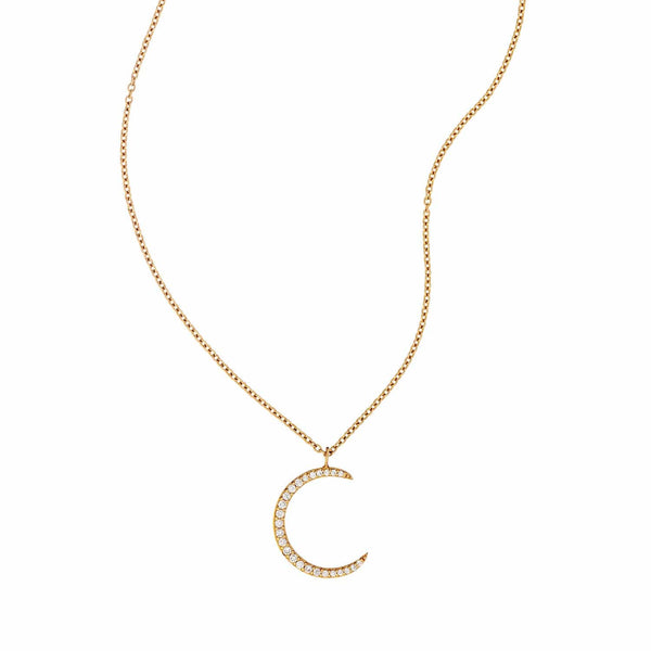 Loulerie Diamond Crescent Moon Necklace