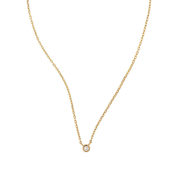 Loulerie 2mm Diamond Droplet Necklace