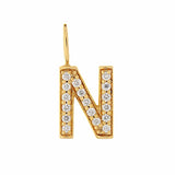 Loulerie 9k Diamond Gold Initial (8mm)