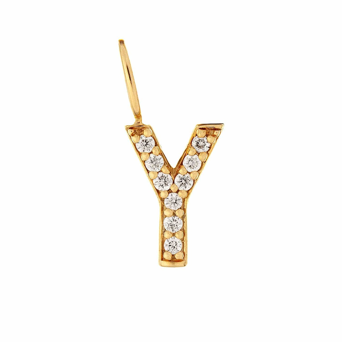 Loulerie 9k Diamond Gold Initial (8mm)