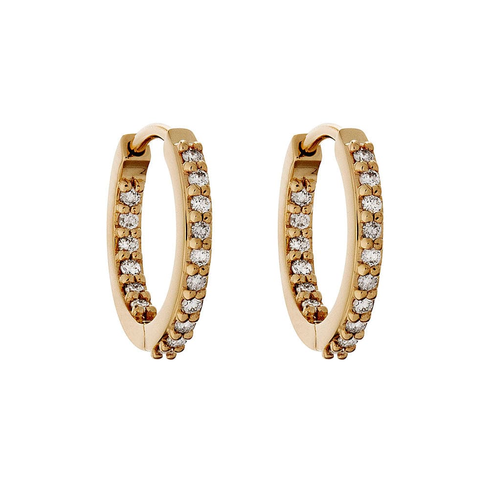diamond 12mm huggies hoops 
