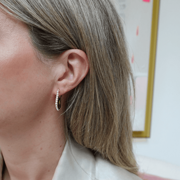 Joanna Laura Constantine Mini Pearl Wave Earrings