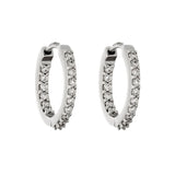 Loulerie 12mm White Gold White Diamond Huggy Hoops