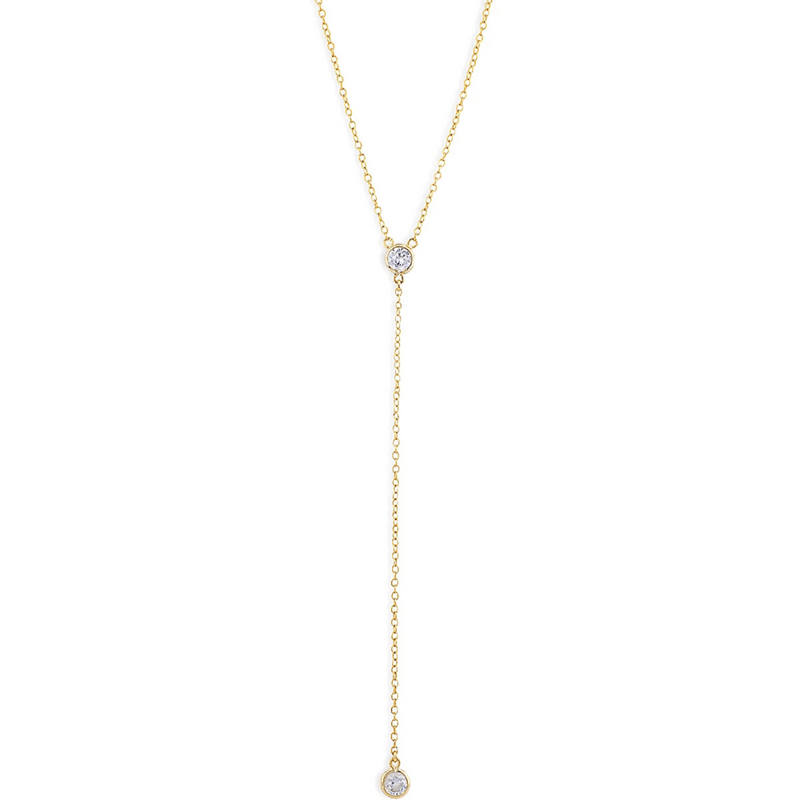 Shashi Solitaire Lariat Necklace