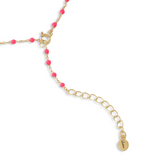 Loulerie Neon Pink Enamel Necklace