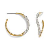 Alexis Bittar Medium Two Tone Pave Hoop Earring