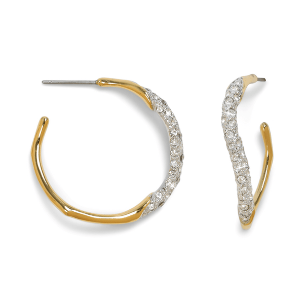 Alexis Bittar Medium Two Tone Pave Hoop Earring