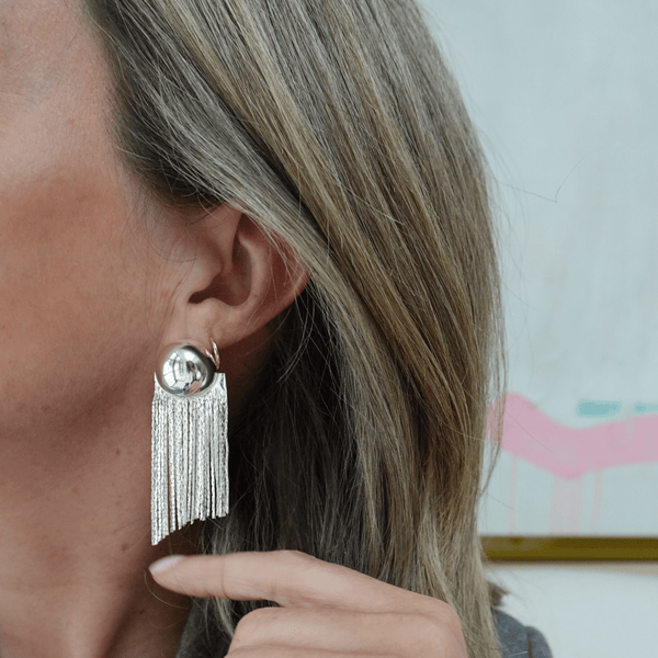 Pearl Octopuss.y Silver Medusa Studs
