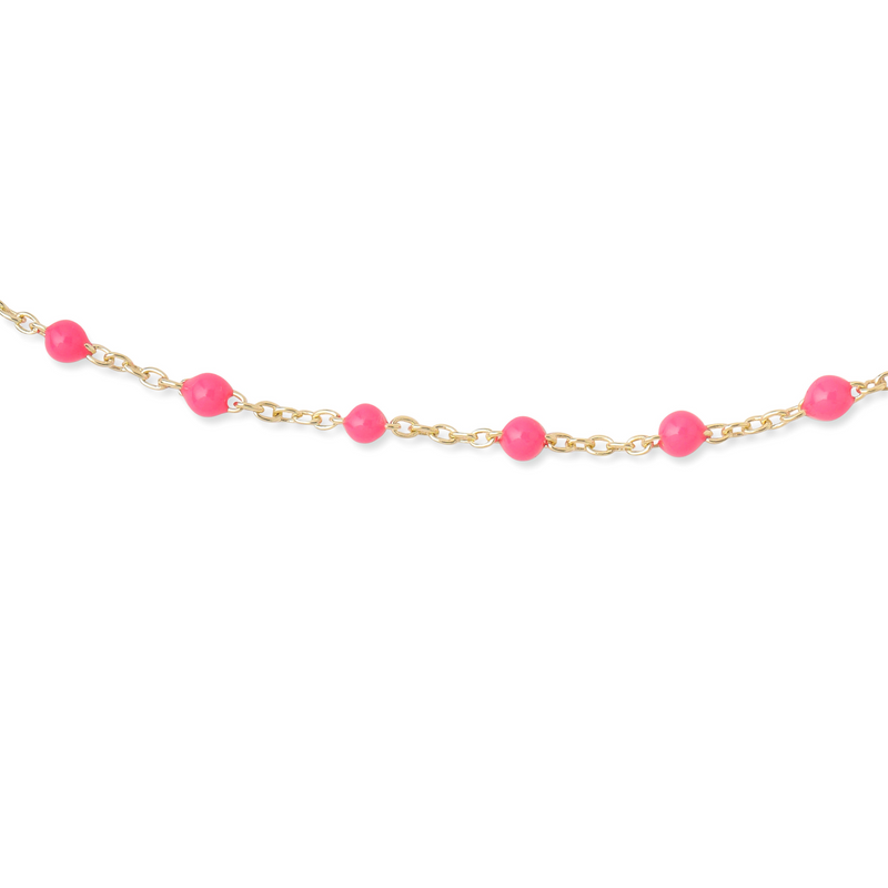 Loulerie Neon Pink Enamel Necklace
