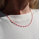 Loulerie Neon Pink Enamel Necklace