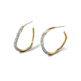 Alexis Bittar Medium Two Tone Pave Hoop Earring