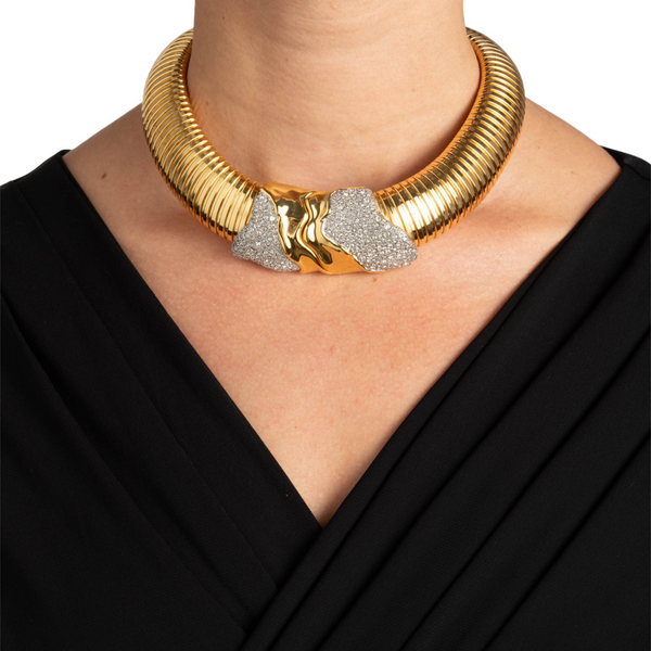 Alexis Bittar Solanales Gold Tubogas Collar Necklace