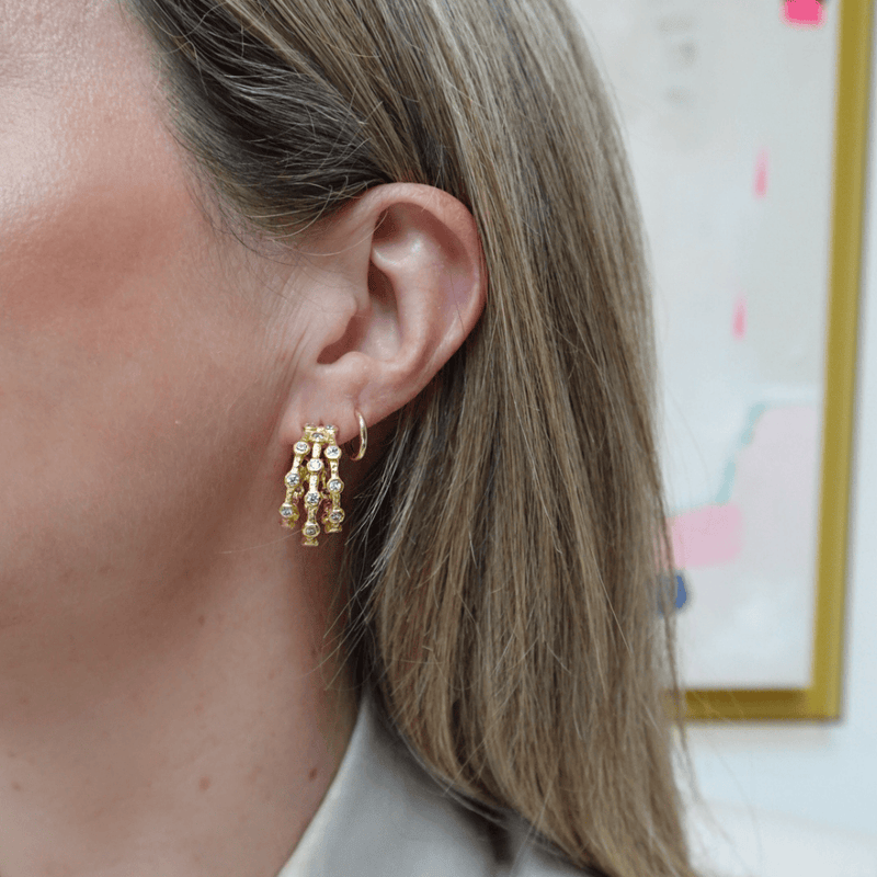 Joanna Laura Constantine Crystal Multi Wave Hoops