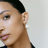 Pearl Octopuss.y Gold Moon Ear Cuff