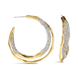 Alexis Bittar Solanales Gold Crystal Twist Hoop Earrings