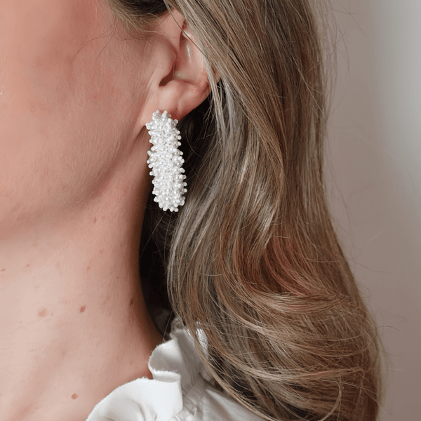 Mignonne Gavigan White Taylor Mini Hoop Earrings