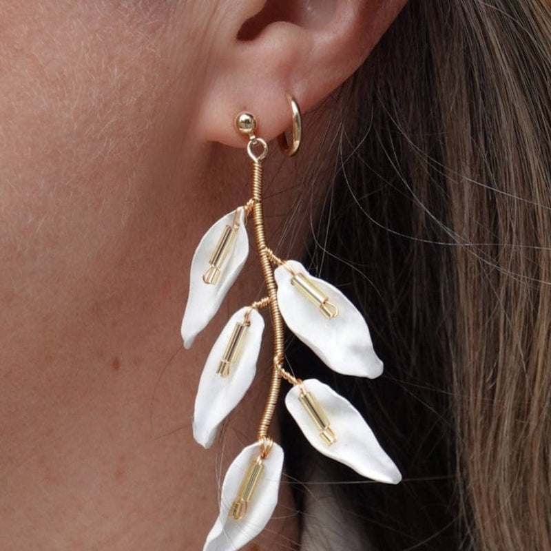 Wink Atelier White Ruscs Earrings