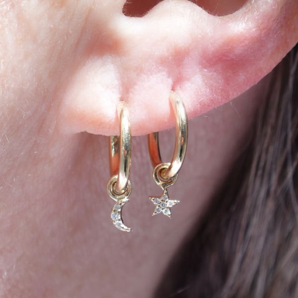 Loulerie 12mm Star and Moon Earrings