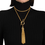 Alexis Bittar Brut Gold Long Tassel Necklace
