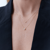 Loulerie 4mm Diamond Droplet Necklace