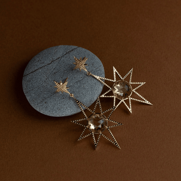 Zoe & Morgan Lemon Quartz Sunburst Earrings