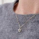 Loulerie 8mm Diamond Open Star Necklace