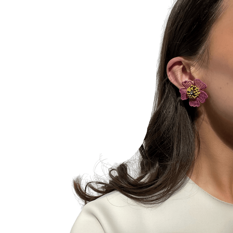 Mignonne Gavigan Magenta Dolores Floral Studs