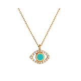 Loulerie Diamond Evil Eye Turquoise Necklace
