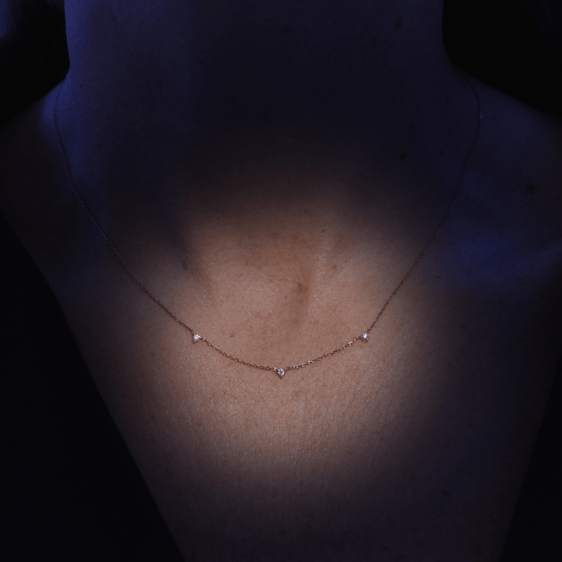 Loulerie Three Diamond Martini Necklace