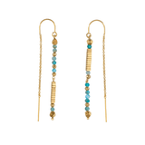 Perle de Lune Apatite & Hematite Threader Earrings