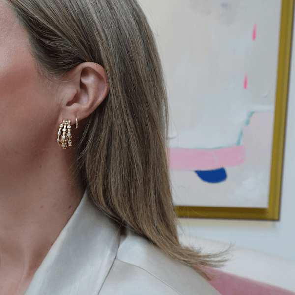 Joanna Laura Constantine Crystal Multi Wave Hoops
