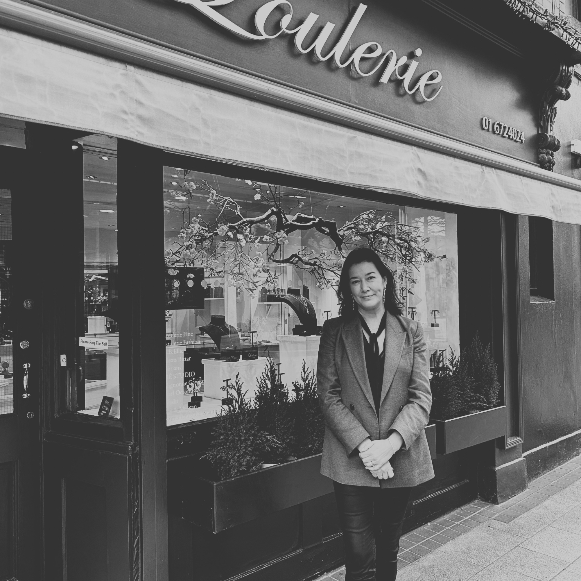 Tonya, Store Manager & Buyer, standing outside the Loulerie Dublin store