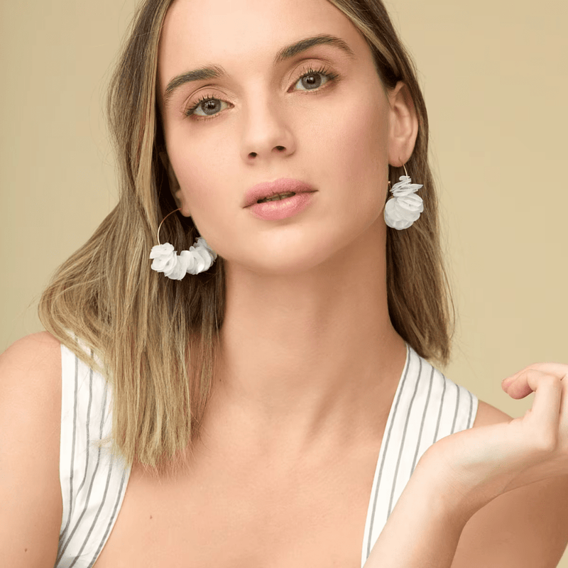 Mignonne Gavigan Gold With Pearl Mini Lolita Hoops