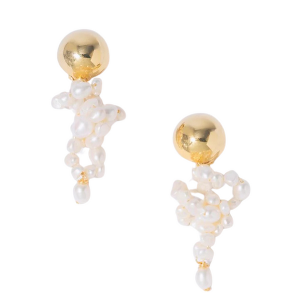 Pearl Octopuss.y Pearly Gold Grapes Earrings