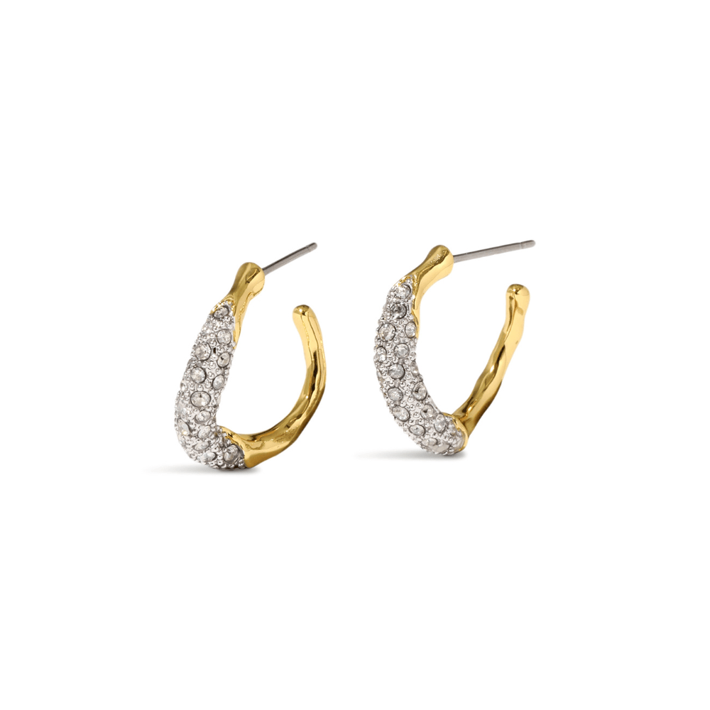 Alexis Bittar Solanales Gold Crystal Extra Small Hoops