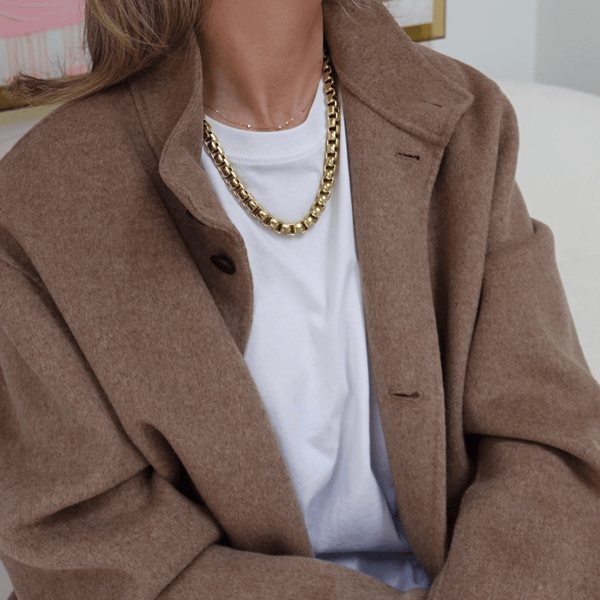 Pearl Octopuss.y Gold Big Box Chain Necklace
