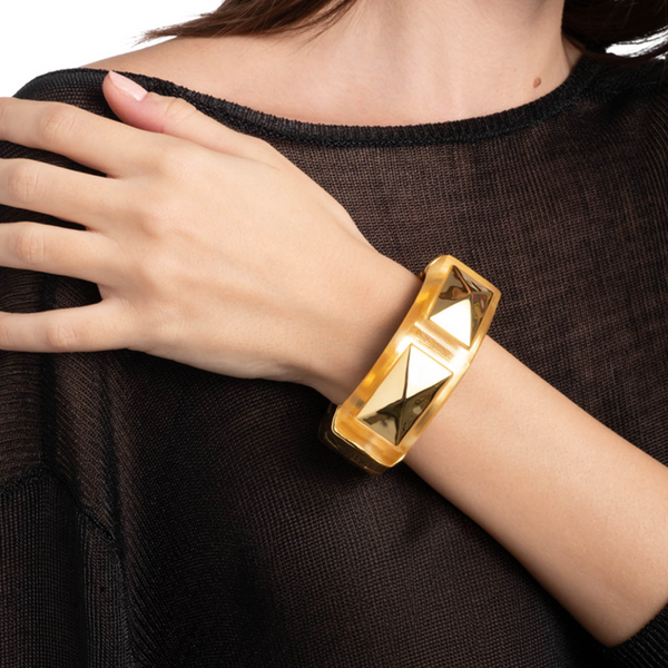 Alexis Bittar Luminous Lucite Armor Hinge Bracelet