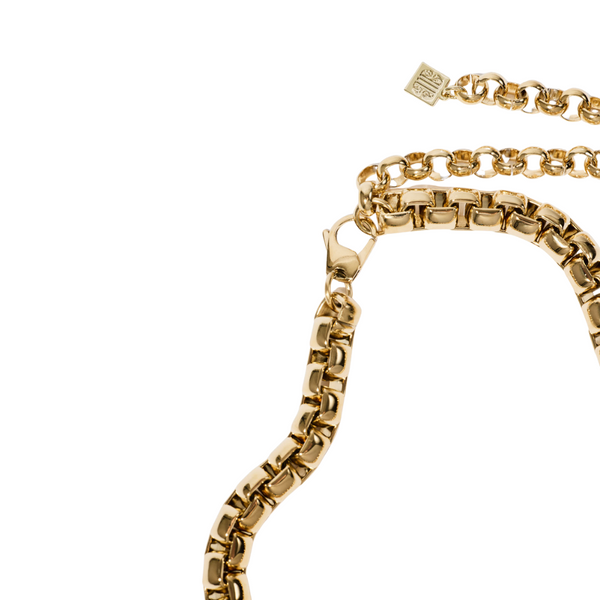 Pearl Octopuss.y Gold Big Box Chain Necklace