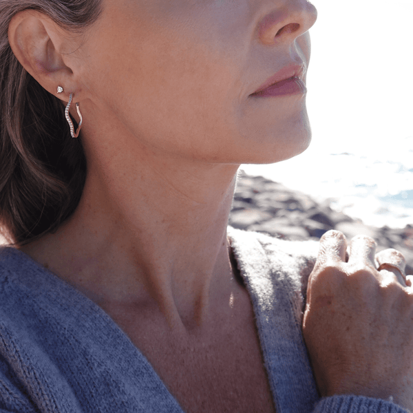 Loulerie Organic Diamond Wave Hoops