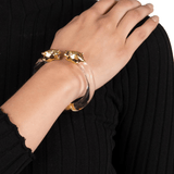 Alexis Bittar Panther Visage Lucite Hinge Cuff Bracelet