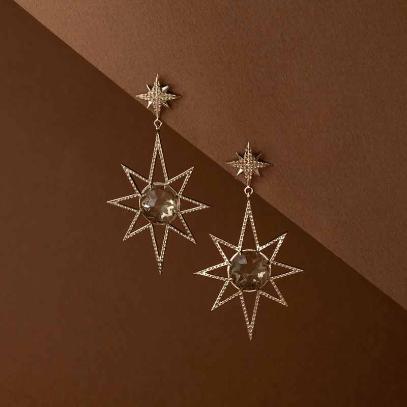 Zoe & Morgan Lemon Quartz Sunburst Earrings